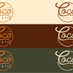 CocoTale cafe logo, tropical brand identity, cup packaging design, Qatar cafe branding