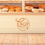 CocoTale cafe logo, tropical brand identity, cup packaging design, Qatar cafe branding