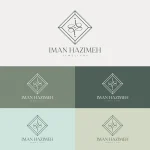 Iman Hazimeh jewellery logo, luxury brand identity, gold brand palette, Arabic calligraphy logo