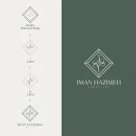 Iman Hazimeh jewellery logo, luxury brand identity, gold brand palette, Arabic calligraphy logo